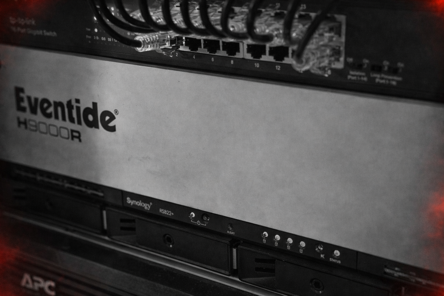 Palm Tree Audio studio — Eventide H9000R and rack infrastructure